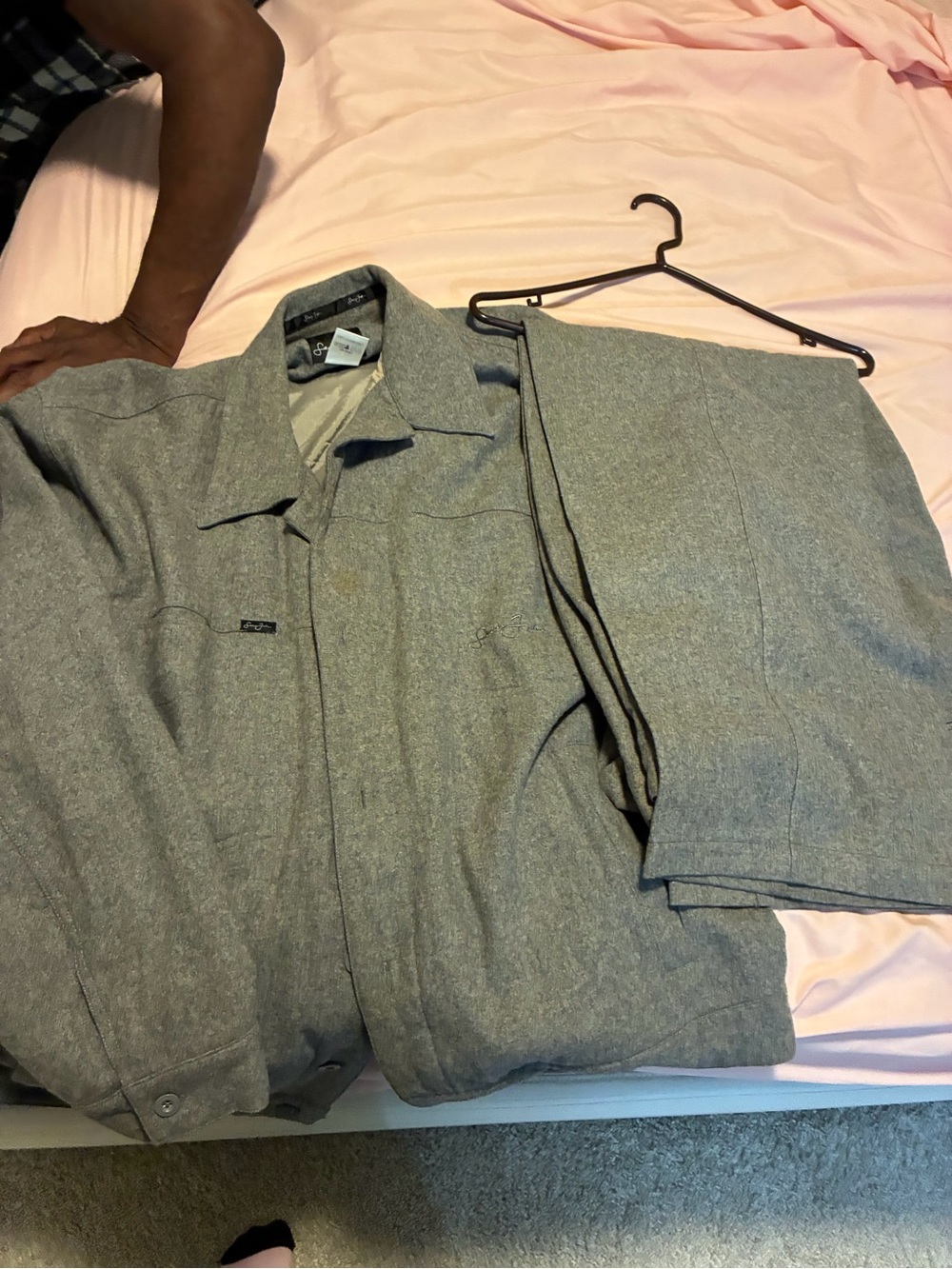 Sean John Gray Men's Pea Coat and Trousers Set